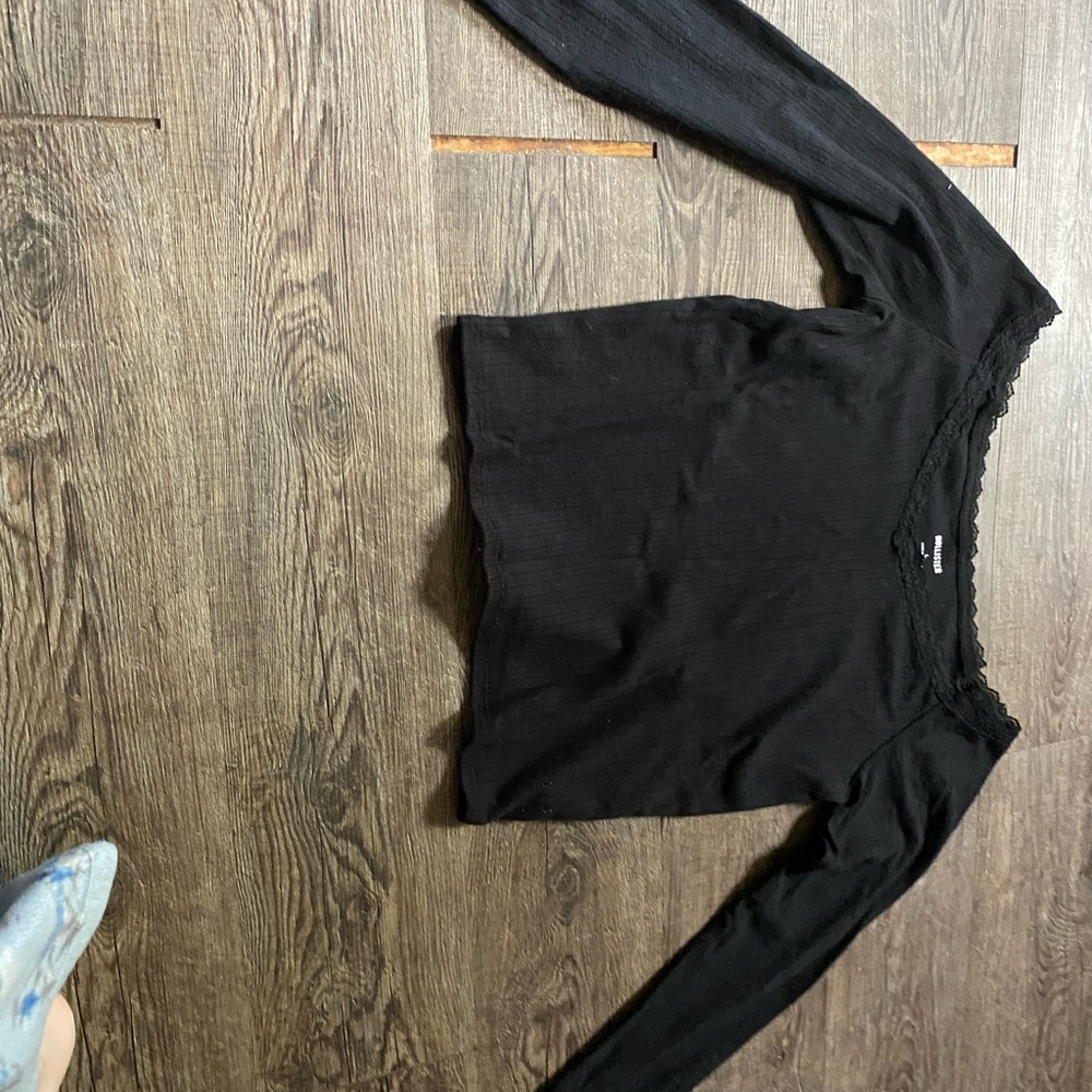Hollister Black Fitted Long Sleeve Blouse